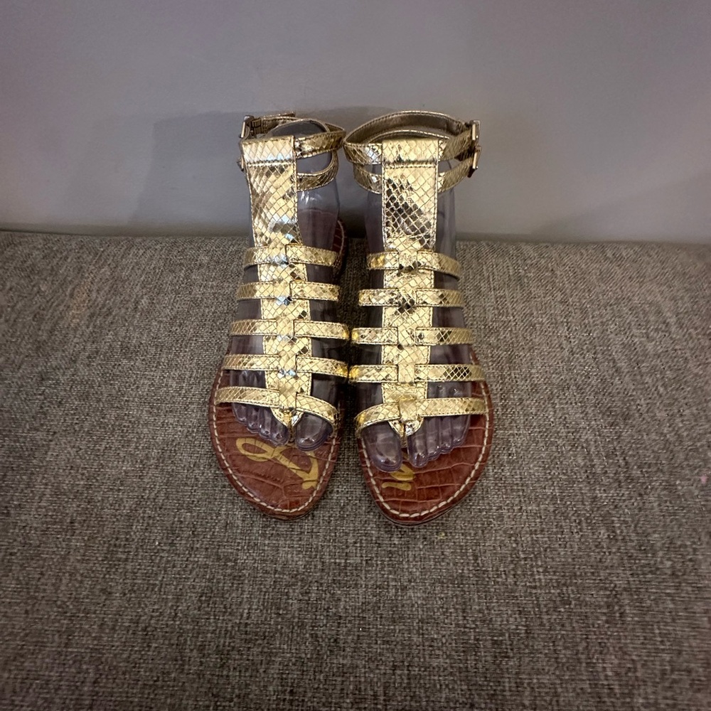 Sam Edelman Gold Strappy Gladiator Sandals